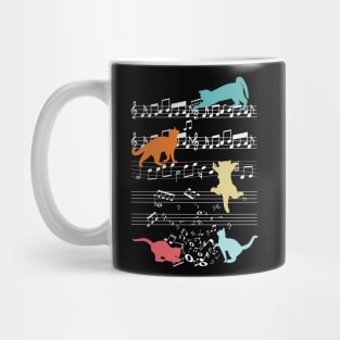 Cats Playing With Music Notes Mug